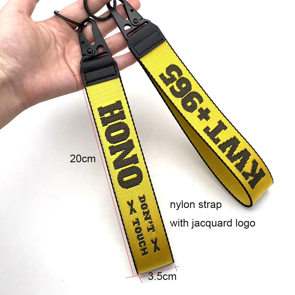 YYX Promotional Gift Tactical 2MM Thick Carabiner Lanyard Polyester Wrist Lanyard Keychain Custom Embroidery Short Lanyards