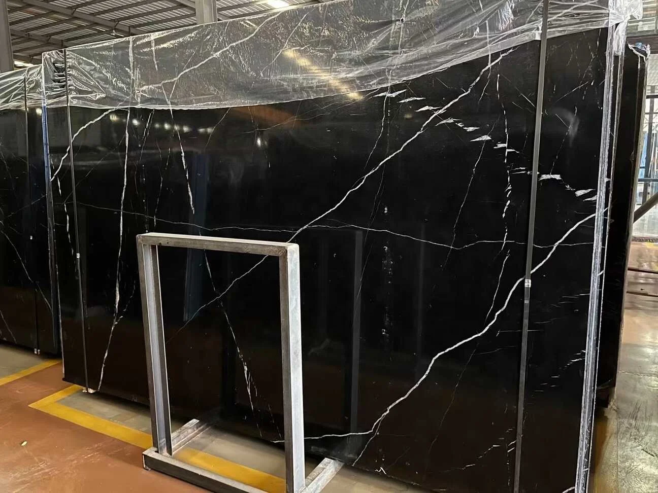 Nero marquina marble taurus alanya black slabs with glossy finish