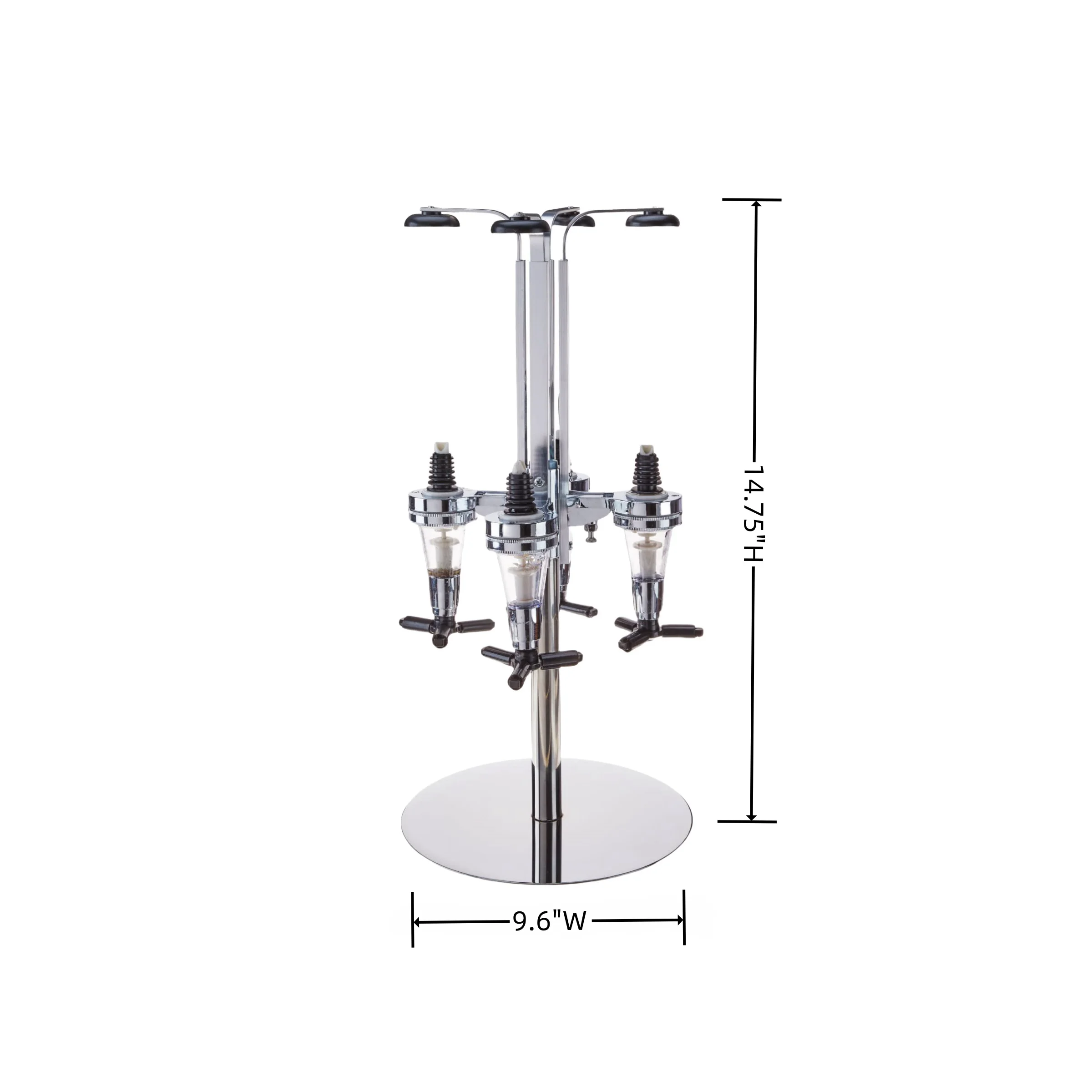 4 /6 Bottles Hanging Rotating Mounted Spirit Drink Dispenser Bar Shot Measure Liquor Dispenser Drinks Wine Bar Pourer Rack