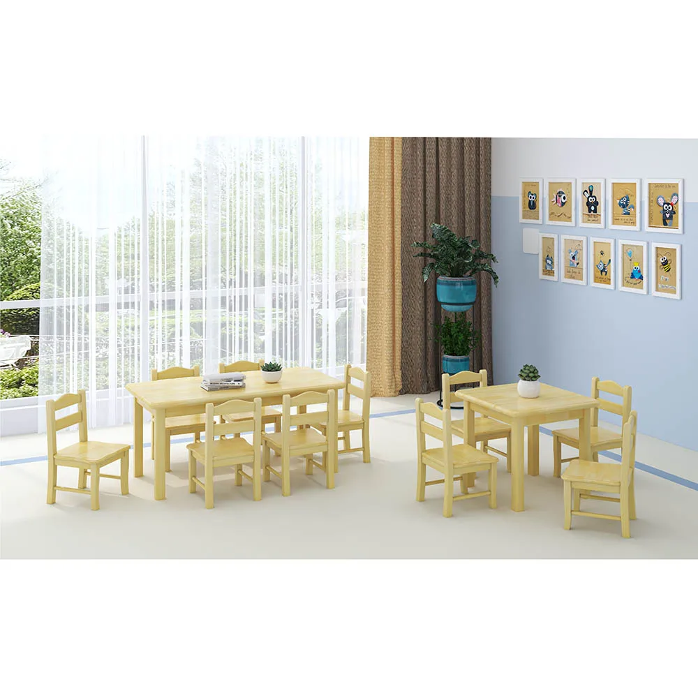 Cheap price kindergarten kids combination toy storage cabinet classroom furniture nursery wooden children table and chair set