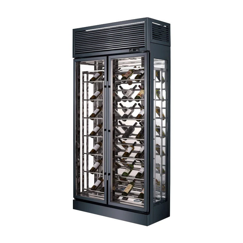 Thermostatic wine cabinet Chilled wine glass display freezer Stainless steel cellar