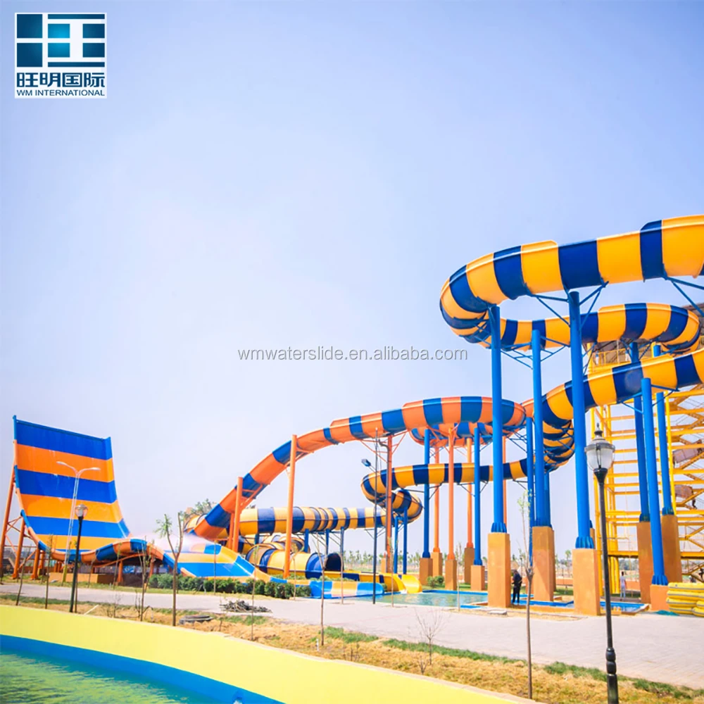 WangMing Giant Aqua Park Equipment Water Park fiberglass water slide for kids and adult