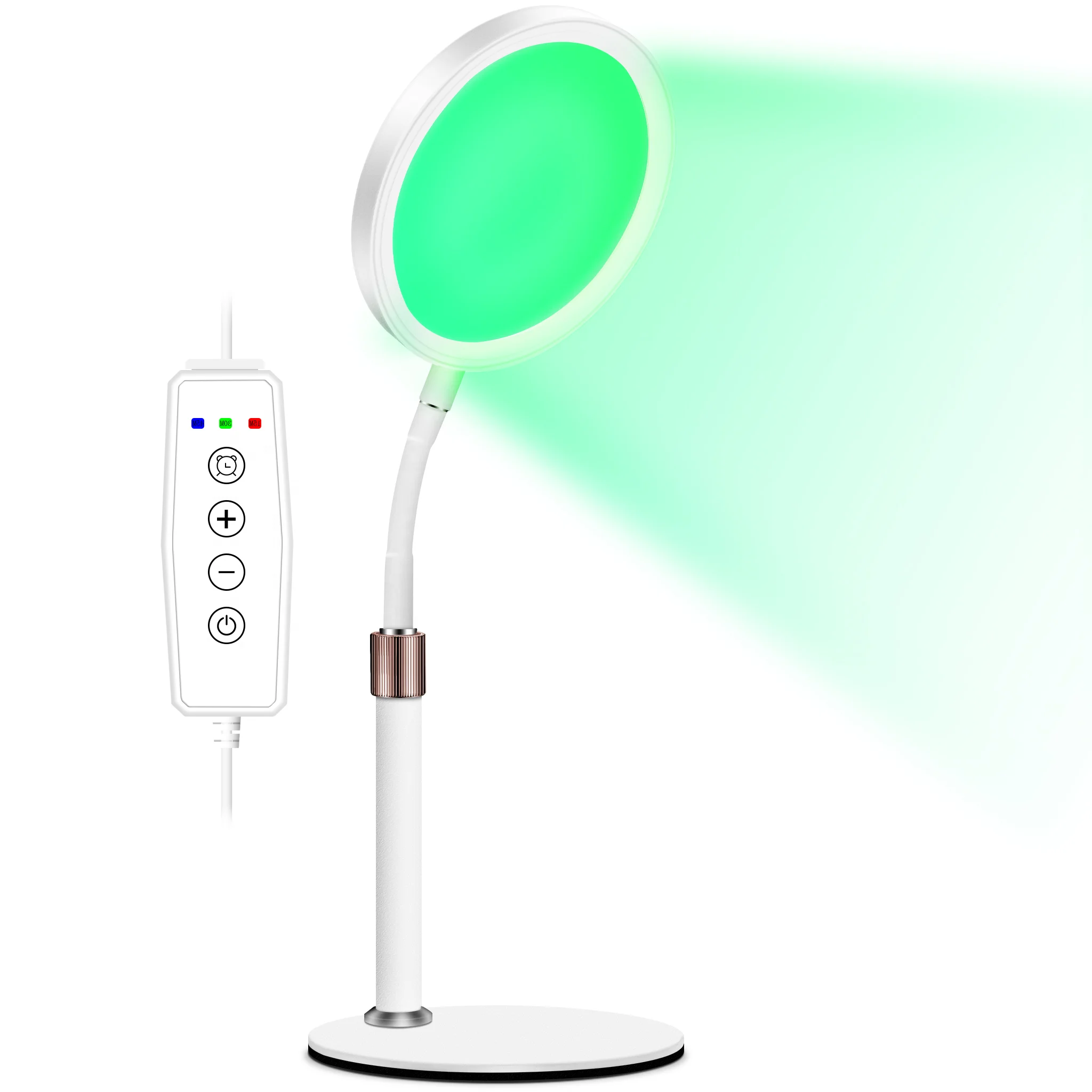 Light therapy lamp, green light therapy with timer function and adjustable brightness to help improve your sense of well-being