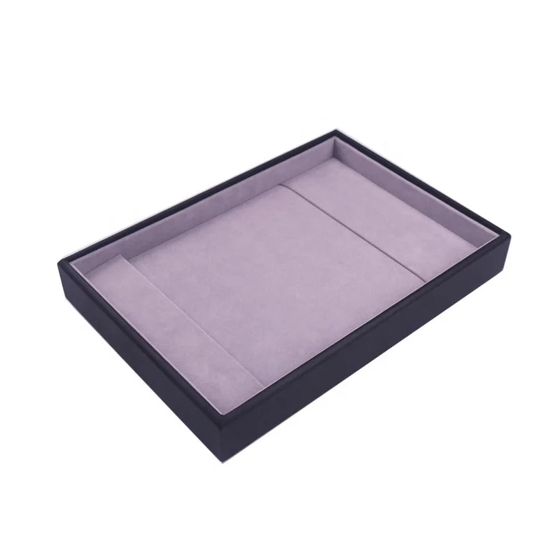 
custom logo stackable design light weight wooden necklace jewelry display tray 11 hook velvet inner ST001-N11 