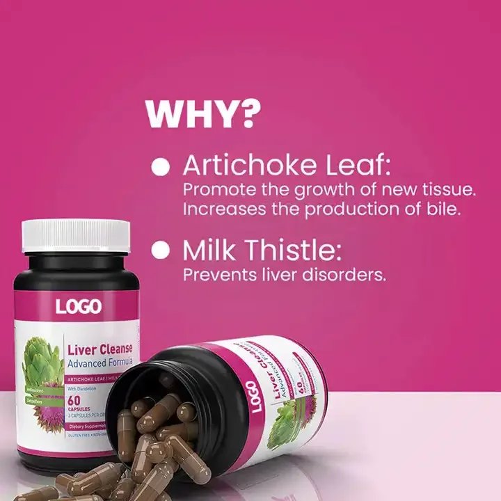 Hot Sale Custom iver Cleanse Detox Repair Formula  Milk Thistle  Berberine Ginger Beet Root  Dandelion Root Artichoke Extract