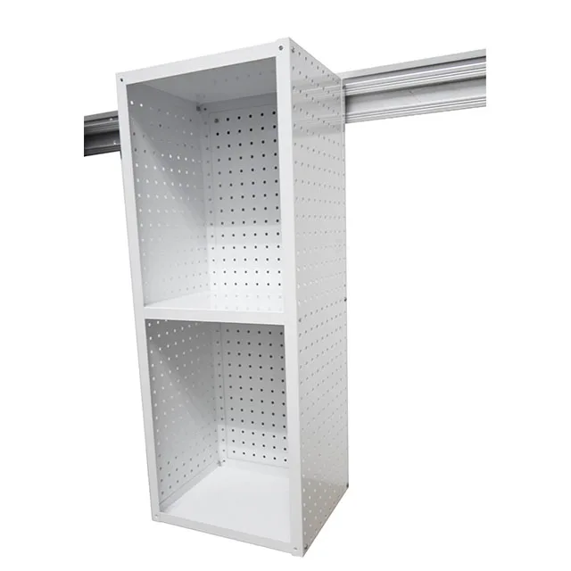 Multi-purpose garage storage slat wall cabinet metal wall shelf with pegboard side panel