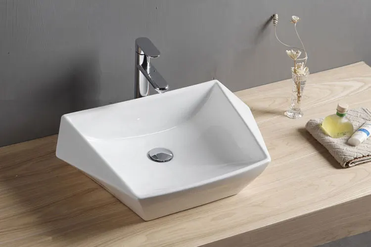 Bathroom Special Design Wash Basin White Ceramic Lavabo Bathroom Sink with No Faucet Hole