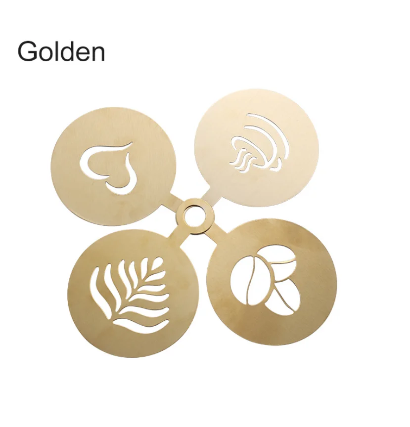 430 Stainless Steel Coffee Latte Art Mold Reusable Cappuccino Decorating Stencils Cake Cookie Spray Paint Art Baking Mold