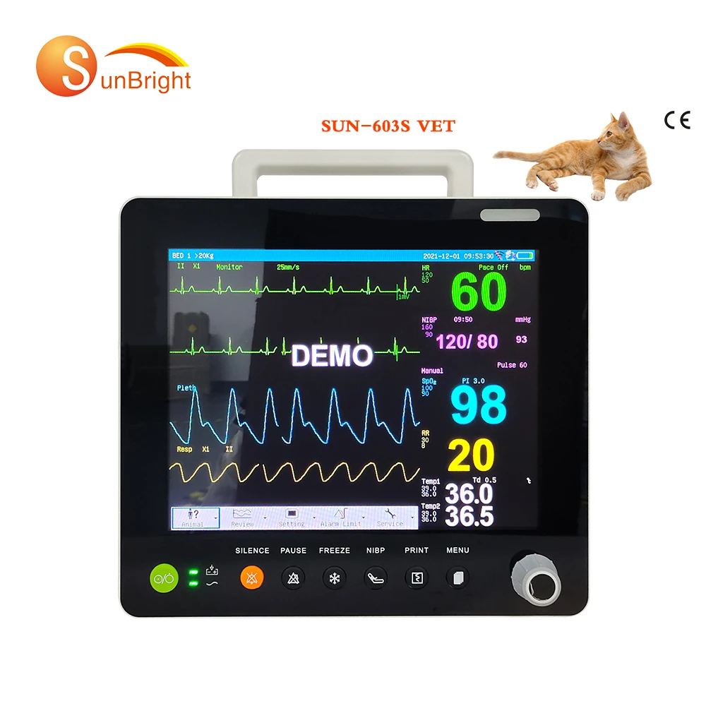 Medical equipment 12.1 inch 6 parameters patient monitor veterinary patient monitor