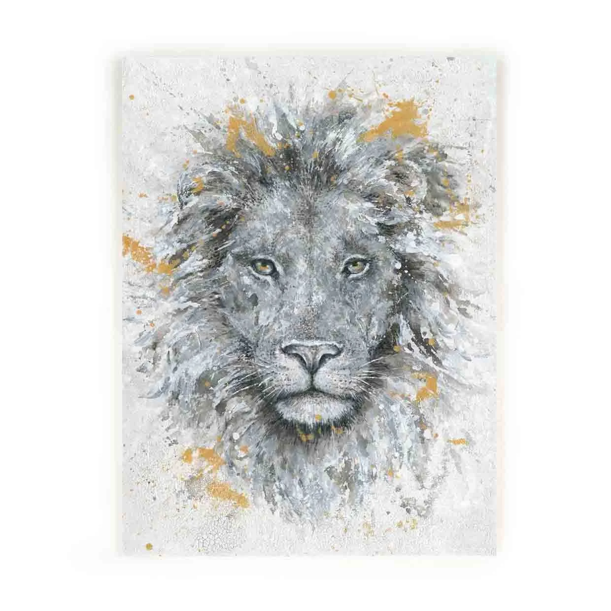 Художественный производитель, индивидуальное художественное оформление, дикая животная, голова льва, настенное искусство, домашний декор, акриловая живопись на холсте