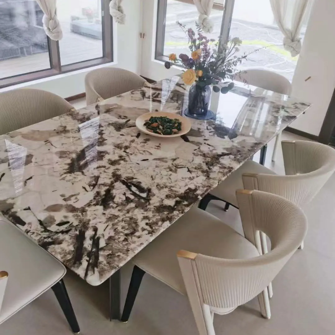 Natural Translucent Marble Golden Peacock Villa Hotel Apartment Background Wall Decoration Luxury Stone Countertop