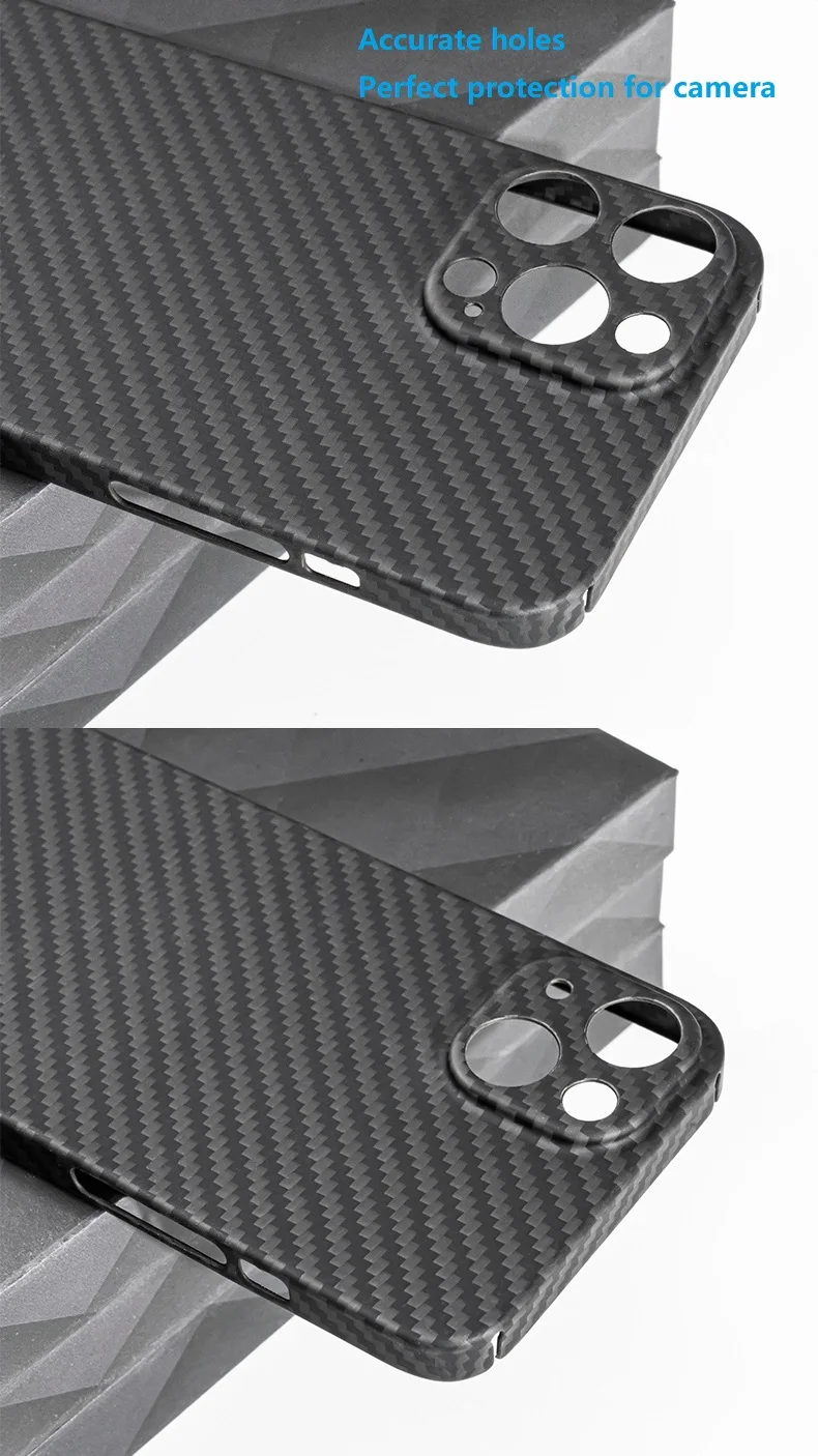 Factory Price Ultra Thin  Aramid Fiber Phone Case  Compatible With Mag safe For iPhone 14 Pro Plus Pro Max Blak/Grey Twill