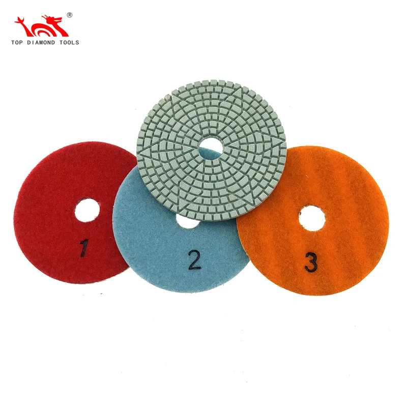 7 step diameter 4 inch diamond polishing pads for grinding granite marble concrete cement stone with good price