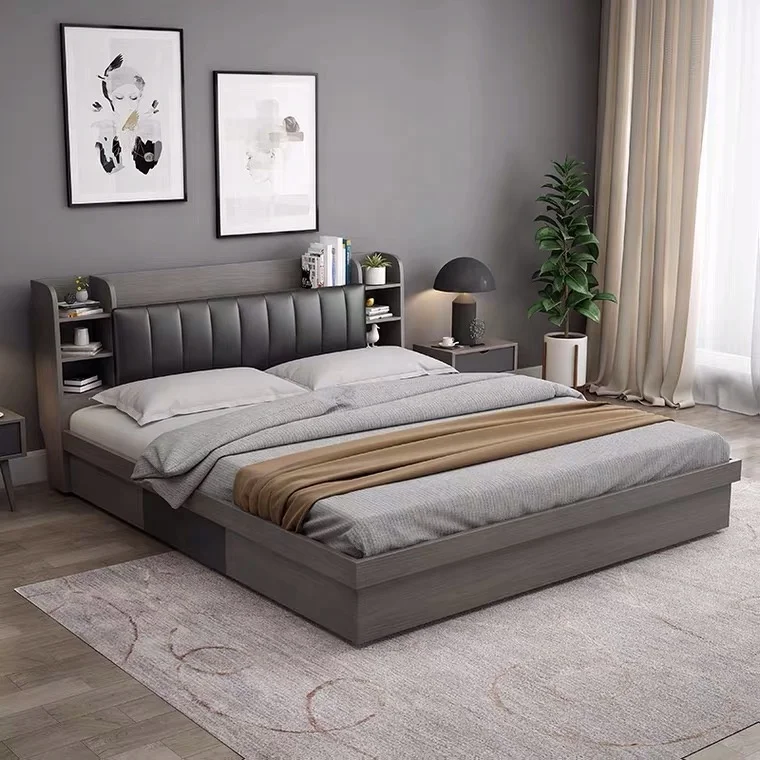 Популярный набор мебели для спальни мягкий «King» «Queen» кровать двуспальная татами хранения