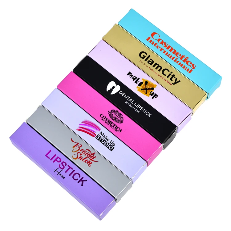 In stock lip gloss Boxes Packaging Cheap Wholesale Customized Designs Recyclable Printed Custom Lipstick Lip Balm tube Paper box