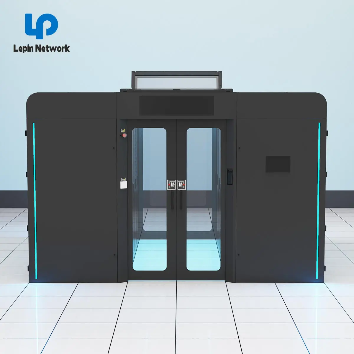 ningbo lepin factory  custom glass door cold containment  aisle 42u KH KA network cabinet Fire linkage control unit C1 TYPE