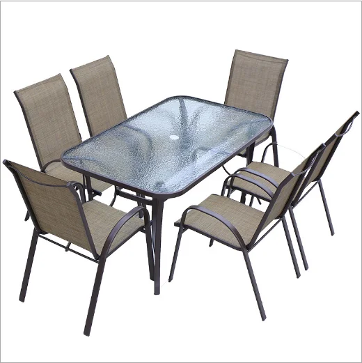 All Weather aluminum Yard outdoor table and chair patio Stainless Steel Dining set Garden furniture