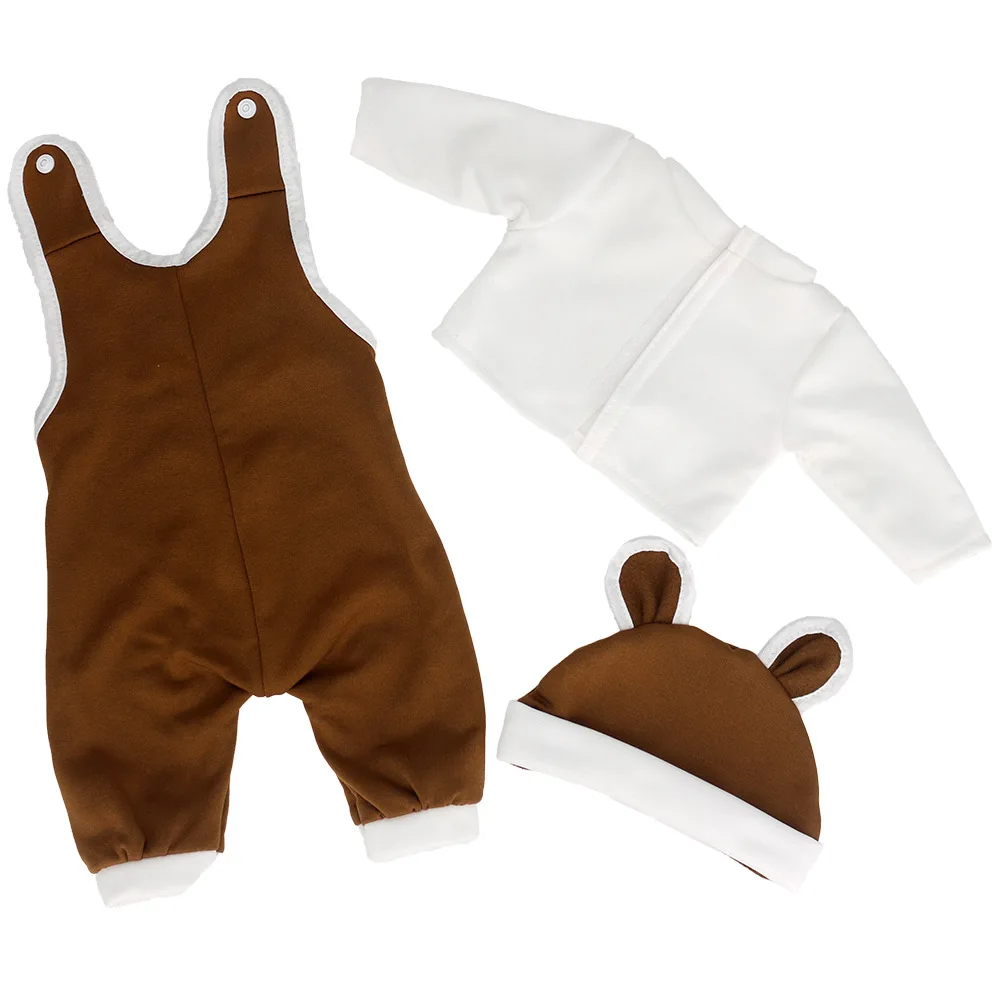 Reborn baby doll clothes 18 inch costume pink brown bunny bear three piece set for girls and boys