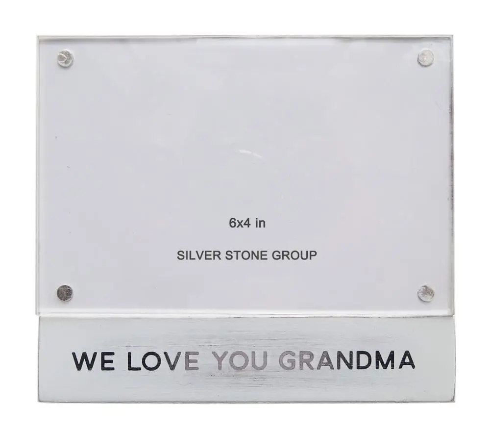 4 x 6 Inch White Wood Block Sentiment Acrylic Picture Frame Magnetic Photo Frame