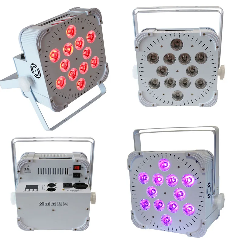 12X18W Wireless Blinder Slim Uplight Battery Mini Meter Rotating Bar Retro Profile Disco  Led Par Light For Stage Decoration