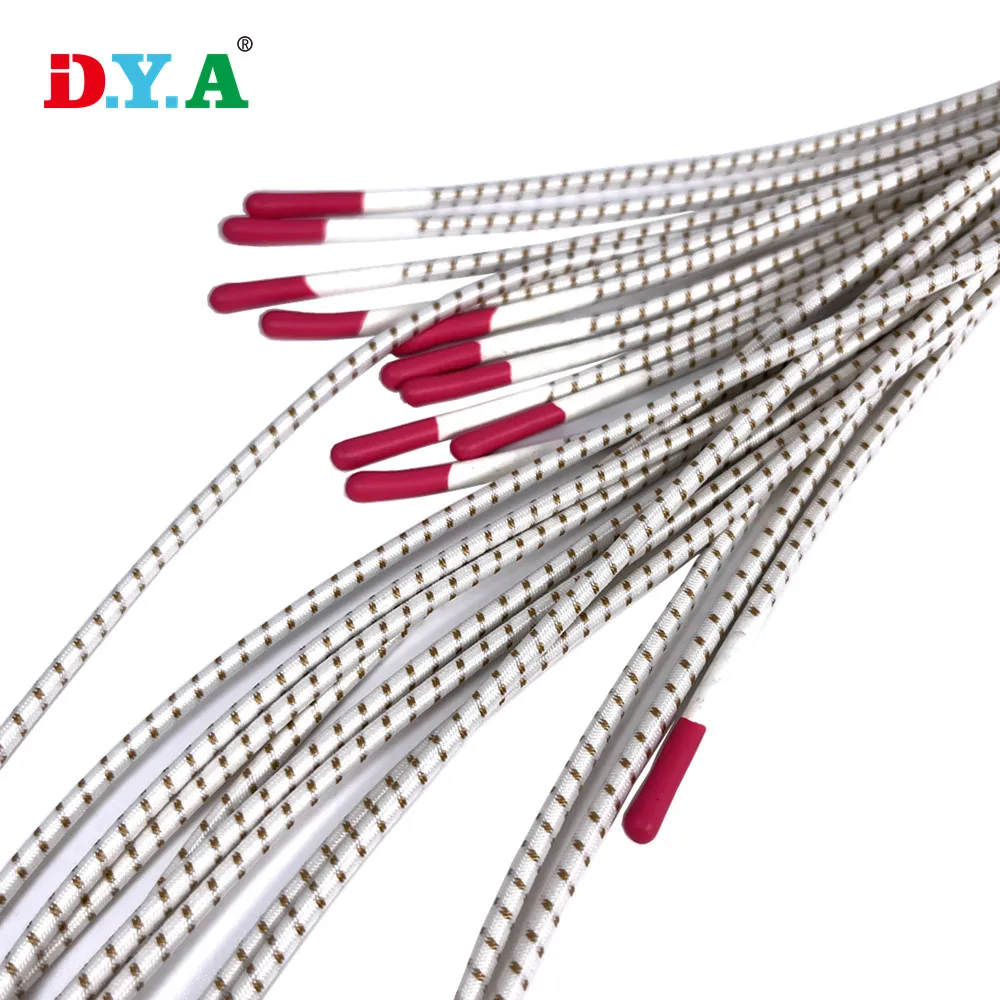 Factory wholesale strong stretch bungee cord 2.5mm dots pattern round elastic cord with rubber tips end for clothes accessories