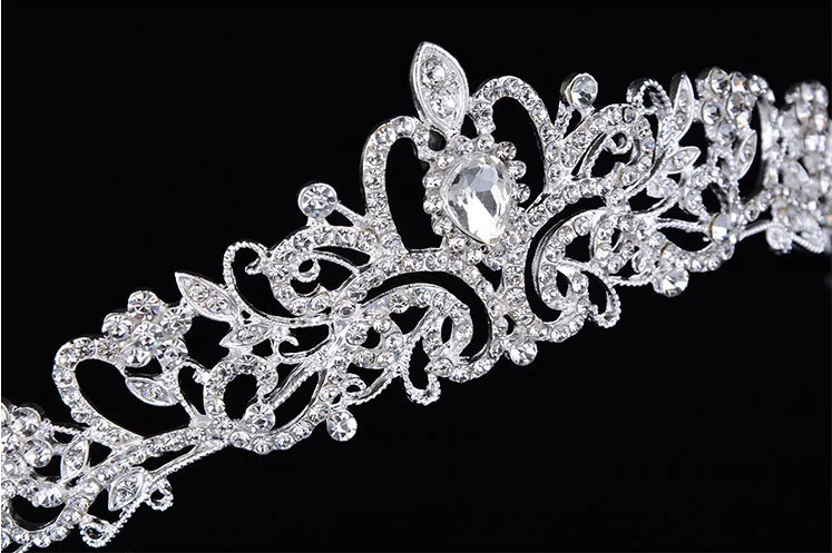 Gold Bridal Rhinestone Comb Bride Jewelry Wedding Accessories Bridal Hair Clip Bride Headdress Top Wedding Crown For Bridal Head