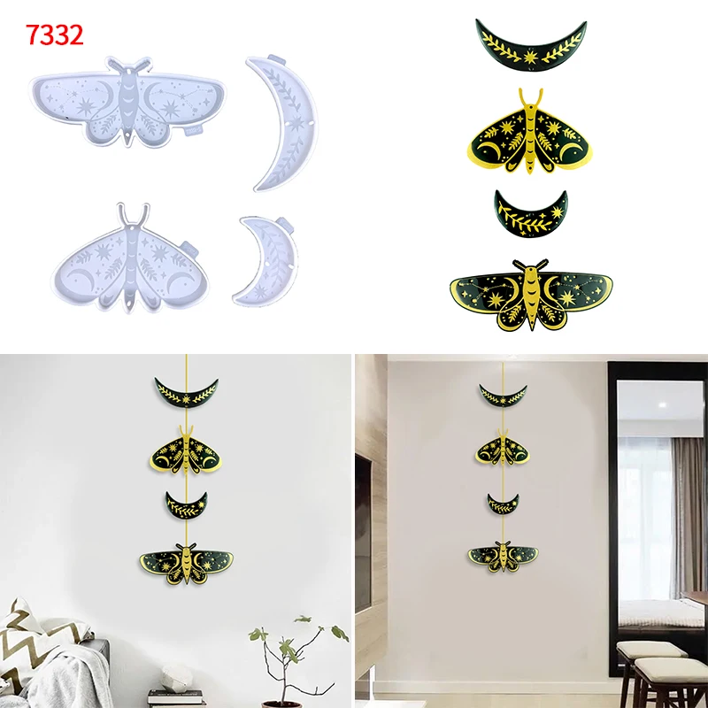 7332 Butterfly insect Moon epoxy resin wall hanging silicone mold DIY bionic butterfly silicone mold