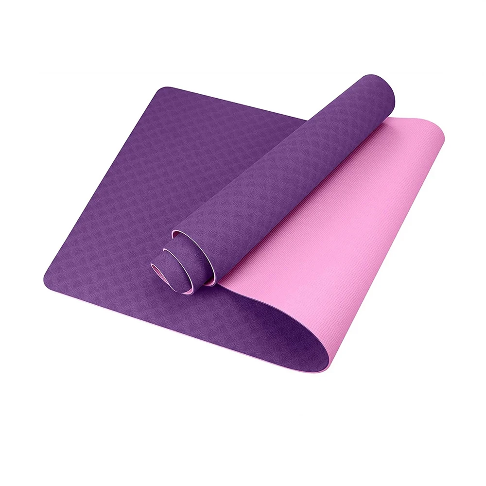 6mm Anti Slip Single Double Color TPE Yoga mat for Pilates Exercise Gym