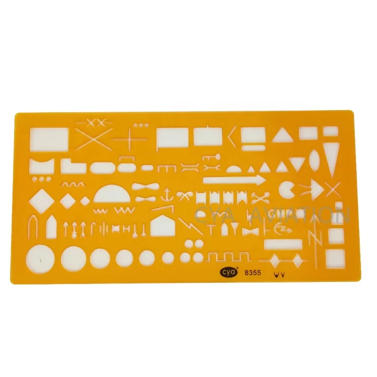 8355 Map reading and  drawing stencil premium quality plastic drawing stencil ruler wholesale map marking template