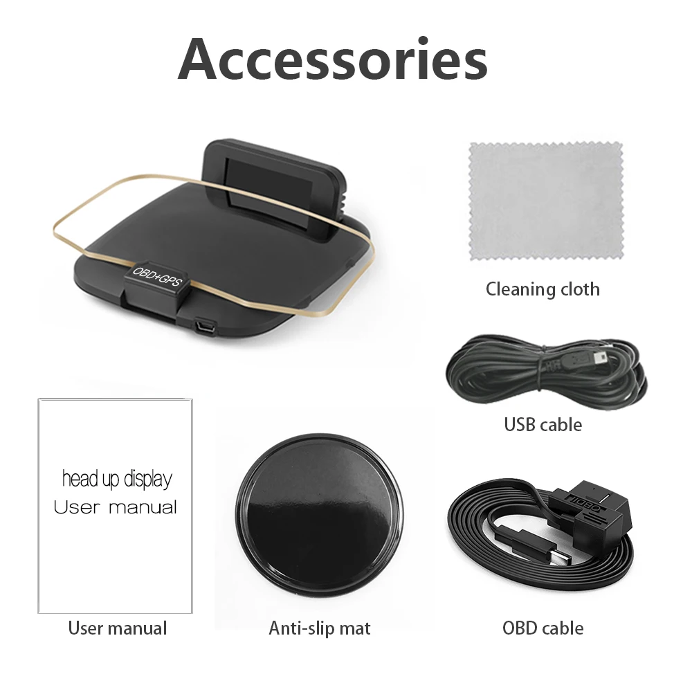 C1HUD GPS Navegation + OBD2 автомобильный дисплей на голову английское руководство модифицированный Автомобильный спидометр