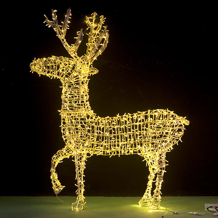 Высокое качество Рождественское украшение животное олень 3d Led уличная Гирлянда мотив