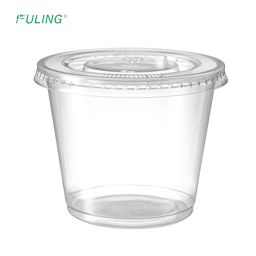 FULING Mini Plastic Sauce Container with Lids Disposable 1/2/3.25/4/5.5 oz Plastic Portion Cup For Sauce