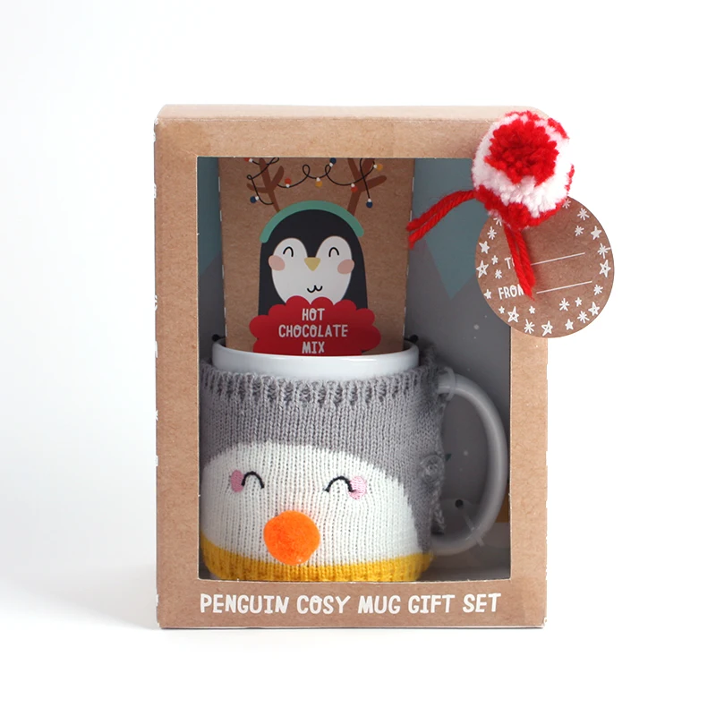 Christmas Gifts Sets Customizable Ceramic Penguin Mugs Coffee Cup Novelty Trending Products Xmas Items for Seasonal Gifting