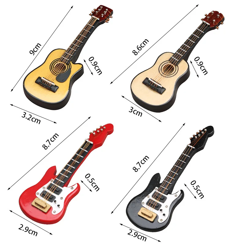 Hot Selling 1:12 Doll House Accessories Miniature Dollhouse Furniture Mini Guitar
