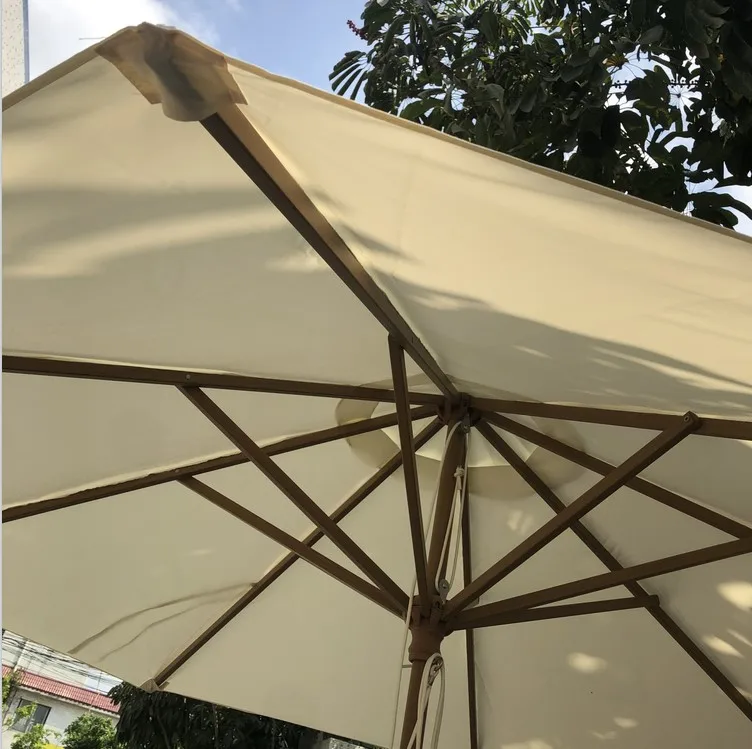 Hot Sale Factory Price Push-tilt Crank Center Pole Outdoor Garden Umbrella Outdoor Furniture Wood Grain Aluminium Parasol