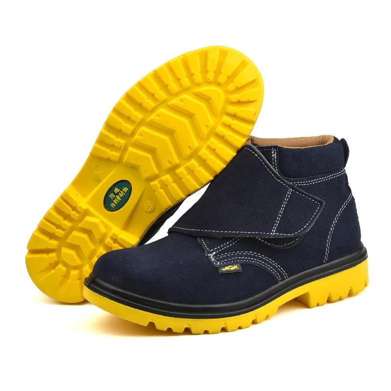 GOTAN Quality Cow Suede Leather Safety Shoes Anti-smash Work Boots Ankle Welding Shoes for Welder