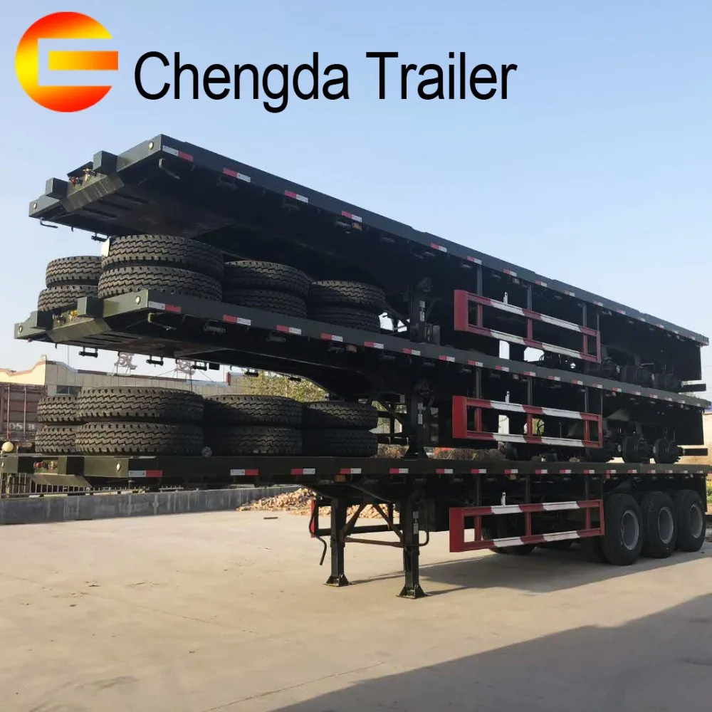 3 Axles 20ft 40ft Container Transport Brand New Flatbed Trailer for Sale