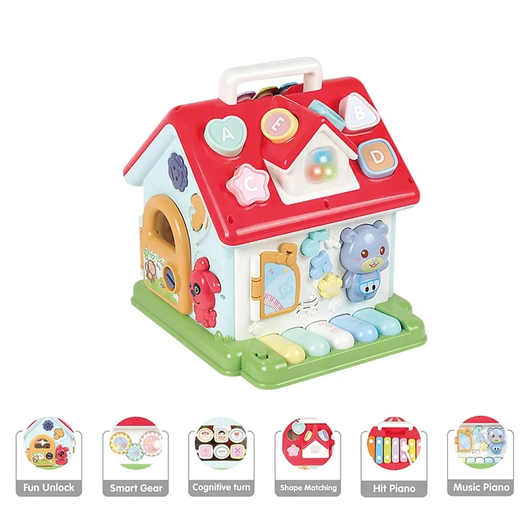 Infant Education Puzzle House Knock Piano Keyboard Electronic Organ Music Musical Instrument Toys For Kids