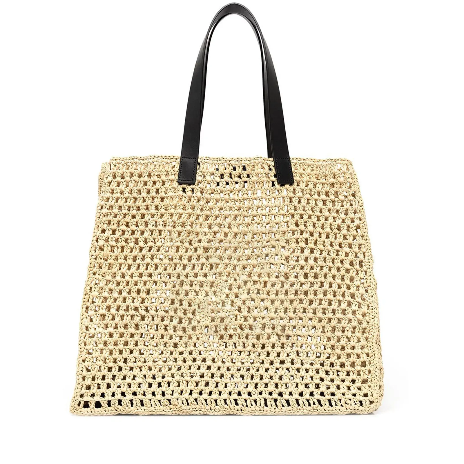 OEM Factory Black Shoulder Seagrass Bags Tote Straw Woven Beach Bag