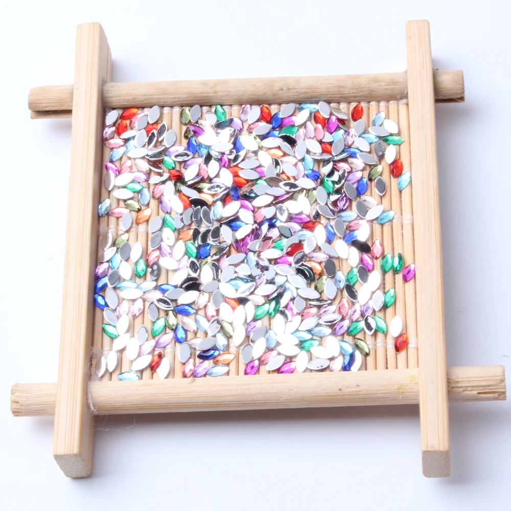 Acrylic Rhinestones No Hotfix 2x4mm 200pcs Flat Back Horse Eye Earth Facets For Nails Art Charms Iron On Crystal Design