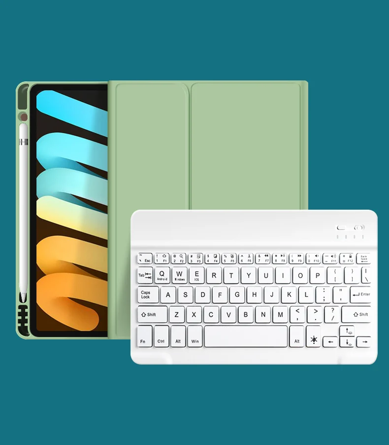 Smart Tablet Cases with BT Mini Keyboard Pen Slot Flip Leather Covers For Tablets For iPad 9.7 Air 2017/2018 Foldable Holder