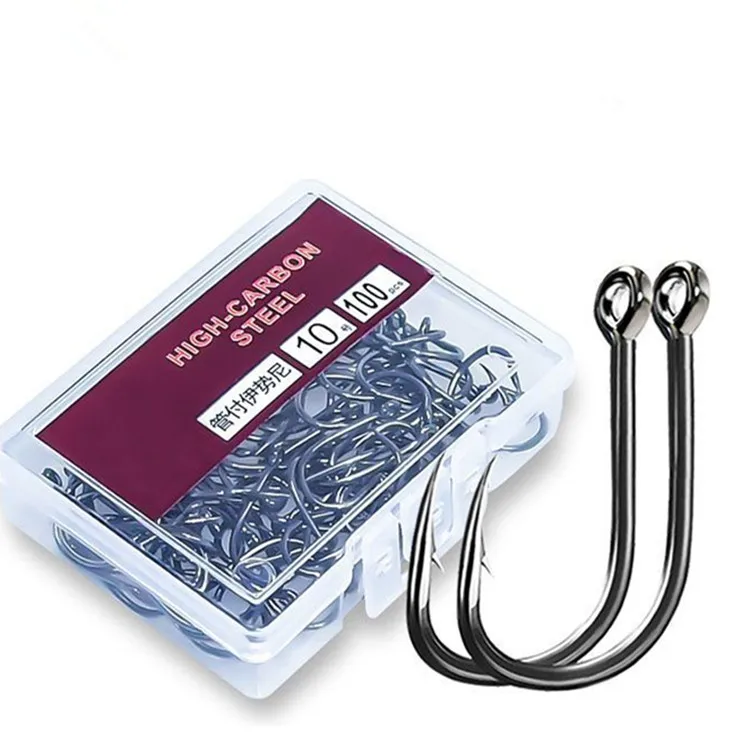 100PCS/Box High Carbon Steel Fishhooks Pesca Hook Fishing Hooks Set High Efficiency Barbed Carp Fishing Hooks