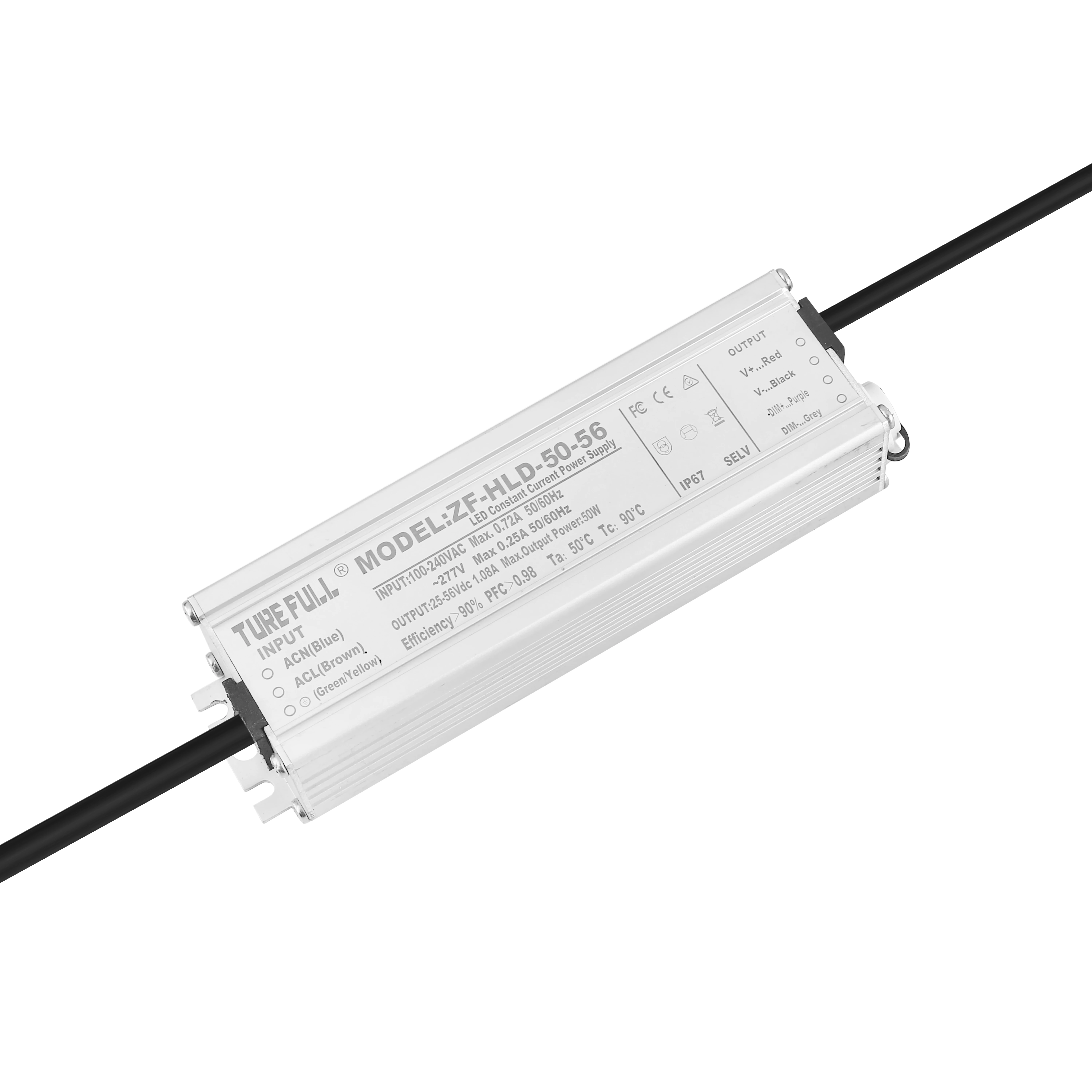 Aluminium 40W 50W 56W LED Driver 0-10V Dimming 600ma 1000ma 1200ma Panel Lamp Single Smooth Dimmable RoHS Certified LED Lighting