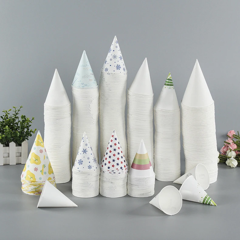 Disposable Thickened Tapered Cone Paper Cup with Pointed Bottom