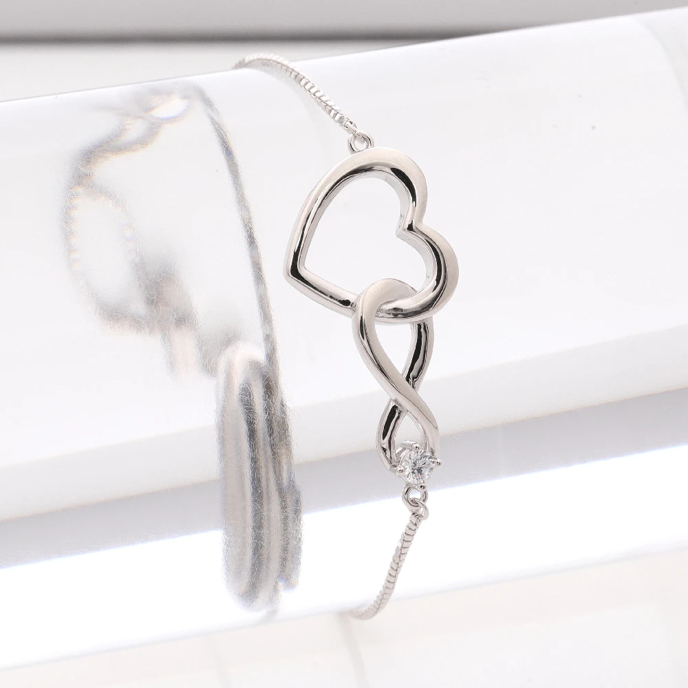Daidan Bracelet Infinite Infinity Bracelet 925 Sterling Silver Custom Zircon Lover Infinity Charm Bracelet