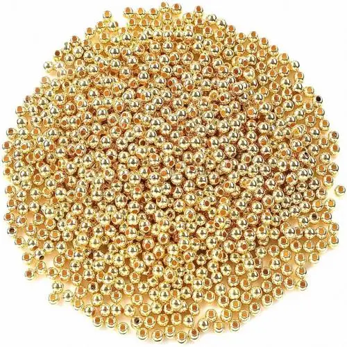 DIY CCB Plastic Beads Jewelry Making Bulk Bead Copper Coated Plastic Plated Golden 6mm 100PCs/Bag 1618005