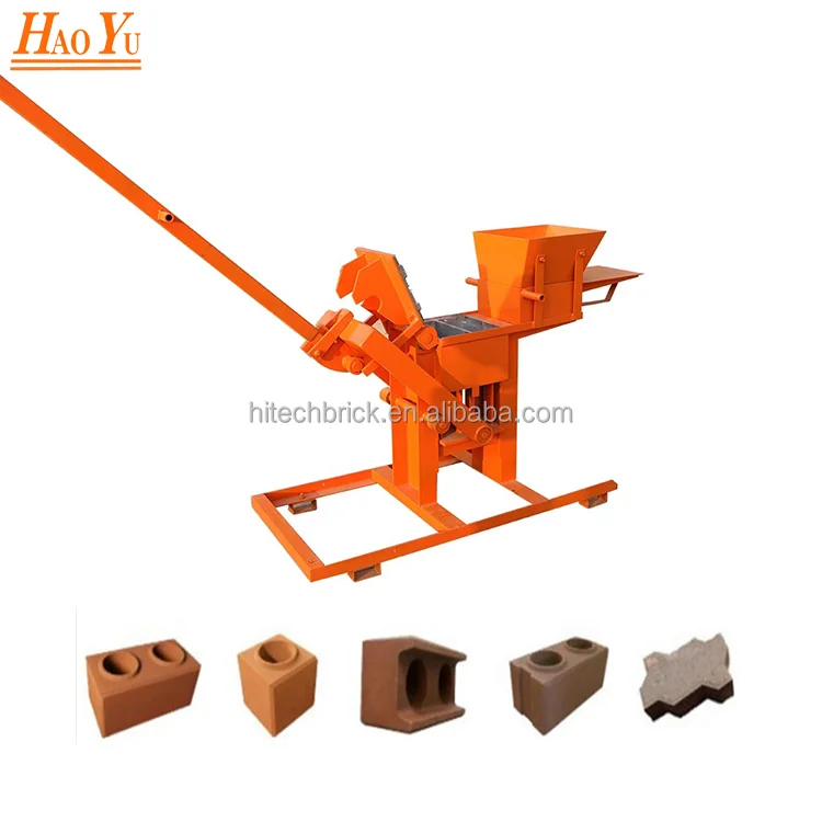 Qmr2-40 small  simple Manual Clay Mud Brick Making Machine Solid Block Making Machine in Pakistan