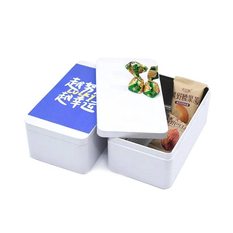 Rectangular spot flip tin box support custom logo fish cable data cable headphone cable jewelry packaging