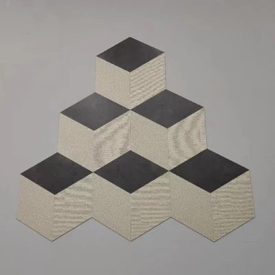 Protex hot sales special size stone grain LVT hexagon vinyl flooring glue down/Dry back