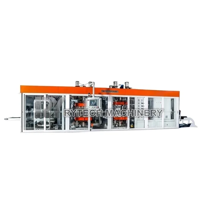Automatic Multi Step Plastic Thermoforming Machine Three Station Forming Machine